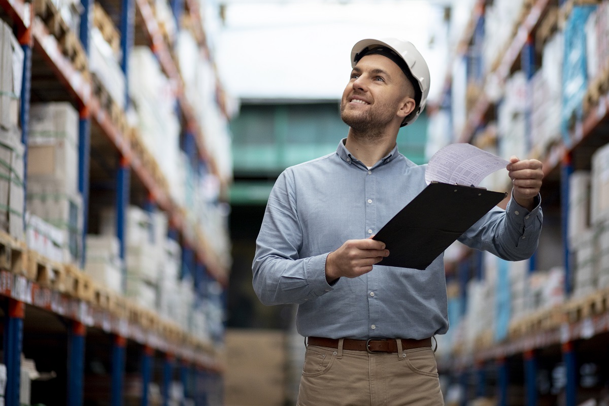 A warehouse professional coordinating operations